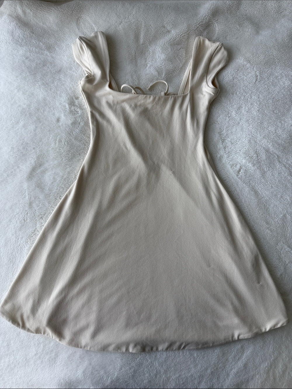 OH POLLY Marina Open Back A-Line Mini Dress in Cream